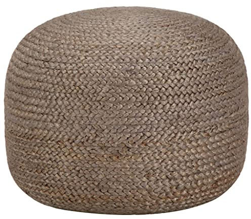 LVHUIDEH Handgefertigter Strickhocker I Sitzpouf Sitzpuff Bodenkissen Sessel Kissen Sitzhocker Fußhocker - Dekoration Interieur, 45 x 45 x 30 cm, Jute