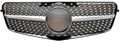 Grille De Pare-Chocs Avant pour Benz Classe E W212 2009-2015 E260 E300 E350 E200 Grille De Calandre Avant Accessoires De Réglage Style Diamant GT Avant Centrale Grille(09-12 Diamond Silver)