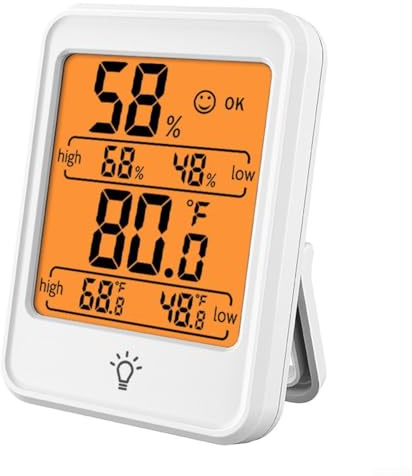 LED Display Indoor Digital Thermometer Hygrometer with Convenient Magnet for Easy Installation (white)