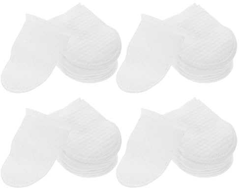 Dischetti Struccanti Riutilizzabili da Dito 120 Pezzi Non Tessuto | Design a Tasca a U Texture Perlata, Bianchi, Morbidi e Confortevoli, per Pulizia Viso e Viaggio