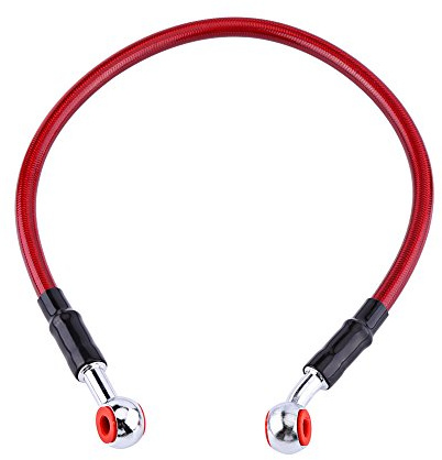 Tubo Flessibile del Liquido dei Freni Rivestito con Raccordo Banjo ed estremità in Acciaio Inossidabile, Compatibile con la Maggior Parte delle motociclette