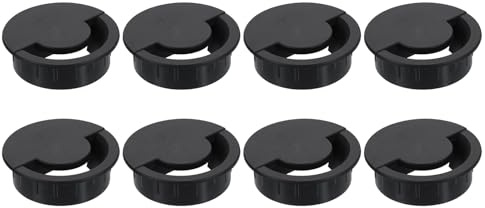 QUARKZMAN 8 Pcs Ojal Para Escritorio 60 Mm/2.36 Pulgadas Organizador De Cables Cubreagujeros Para Equipos De Computadora De Oficina En Casa Negro