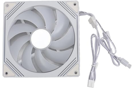 Alomejor Enfriador de Carcasa ARGB, Rendimiento óptimo, Ventilador de Refrigeración con Disipación de Calor de 140x140x25 Mm para un Funcionamiento Silencioso y Estable (Blanco normal)