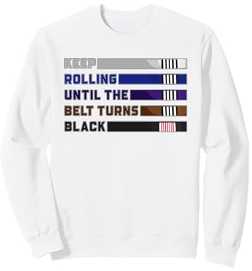 Ceinture Noire Keep Rolling Funny BJJ - Jujitsu brésilien Sweatshirt