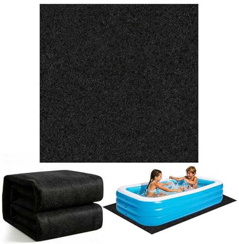 TZEKING Tapis de Sol pour Piscine 4m Rectangulaire, Bâche de Protection en Géotextile 200g/m², Antidérapant et Absorbant l'eau pour Piscine Hors Sol, Pliable et Résistant pour Jacuzzi et Spa