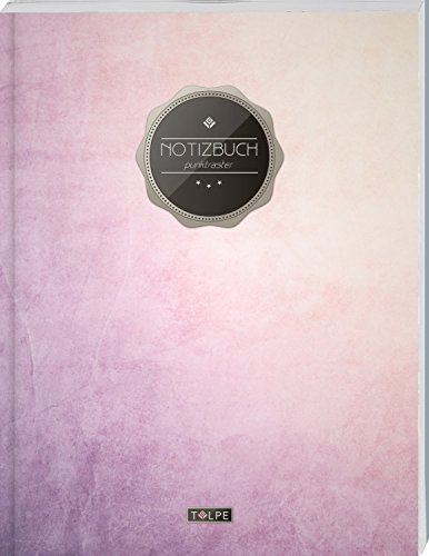 TULPE Punktraster Notizbuch A4 „C086 Wischtechnik“ (140+ Seiten, Vintage Softcover, Punktkariertes Papier - Bullet Journal, Dickes Notizheft, ... Gepunktete Seiten, Dot Grid Notebook)