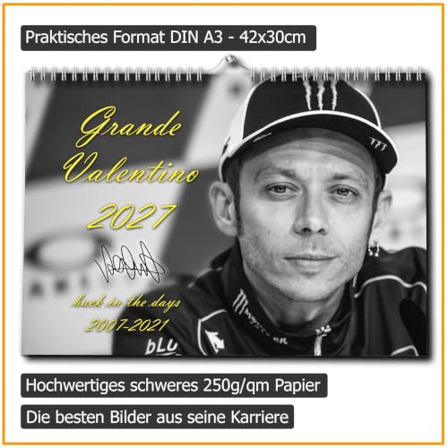 Valentino Rossi Kalender 2027 | DINA3 | Wandkalender| ca. 40x30 | MotoGP