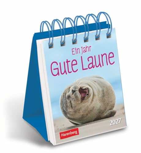 Ein Jahr gute Laune Mini-Geschenkkalender 2027: Kleiner Kalender zum Schmunzeln an jedem Tag, mit 365 Zitaten zum Lachen. Aufstellkalender 2027 für die tägliche Portion Freude