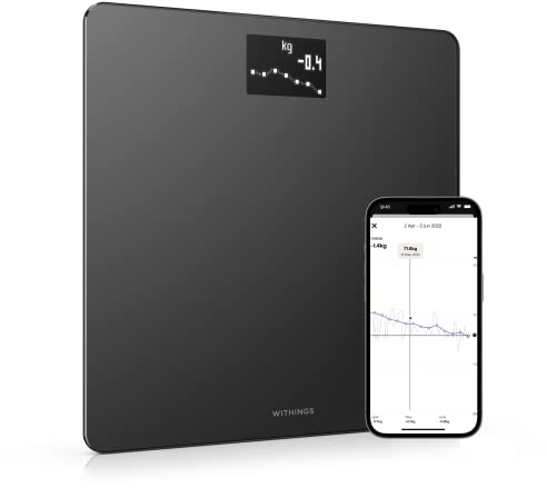 Withings Body - Wi-Fi Smart Scale Tracks BMI, Digital Weight Bathroom Scale, App Sync Via Bluetooth or Wi-Fi, Black