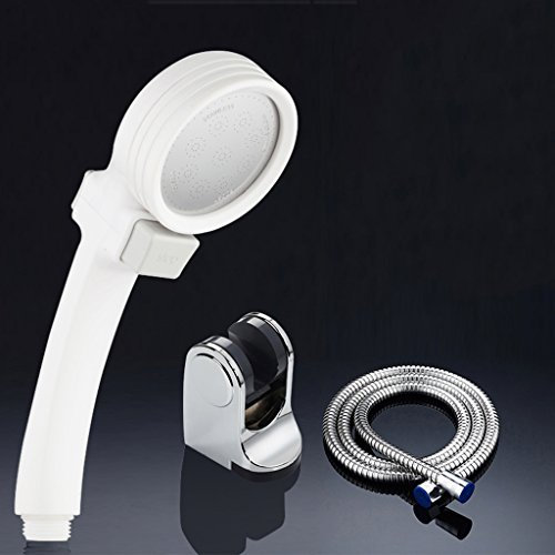 HYLR Dusche, Druckwassereinsparung ABS Handdusche mit Schalter, 3, mit Schlauch, Halterung Handbrause Thermostat Duschset Brausethermostat Duschsystem Duscharmatur