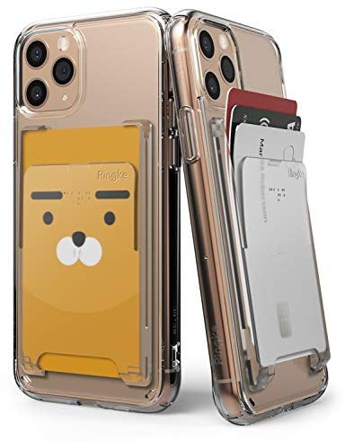 Ringke Slot Card Holder for Phone Case, Business Card Holder for Back of Phone, ID Credit Card Holder Stick on for Women Men, Phone Wallet Compatible with iPhone, Galaxy, and Pixel - Clear Mist