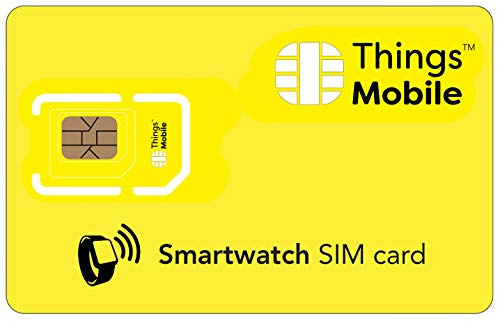 Carte SIM pour SMARTWATCH/Montre Intelligente - Things Mobile - avec Couverture Mondiale et réseau Multi-opérateur GSM/2G/3G/4G, sans coûts Fixes. 10€ de crédit Inclus