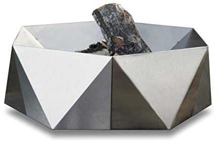 SvenskaV JUNDA Brasero design en acier inoxydable, 75 x 75 x 26 cm, brasero de terrasse, décoration de jardin, décoration de jardin