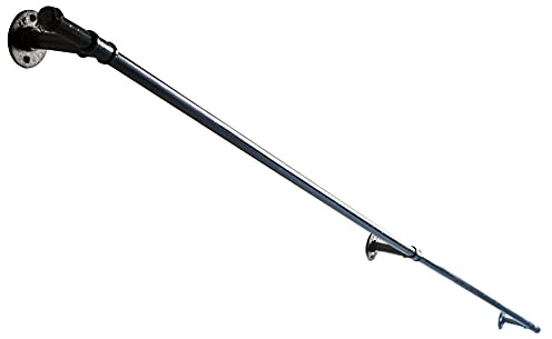 QYSM Mandrail de Pipe de Mezzanine de Fer Noir Industriel pour escalier, Noir Rustique, Style Droit Balustrade (Size : 10FT)