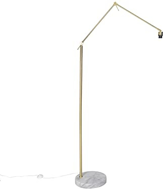 Qazqa Modern Stehleuchte, Stehlampe - Editor - Gold, max. 60W, Geeignet für LED, 190.8cm, Ideal als Schlafzimmerlampe und Wohnzimmerlampe