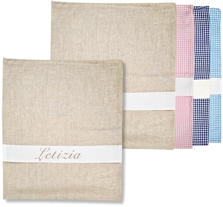 Coccole - Set Asilo Personalizzato 2 Sacche - Sacca Asilo Personalizzata 2pz per Bimba/Bimbo Tinta Unita Écru in Cotone Anallergico - Set Personalizzato con Nome 100% Made in Italy