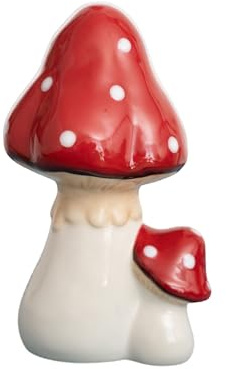 Heitmann Deco - Champignon Mouche en Porcelaine, Rouge/Blanc, env. 18,5 cm