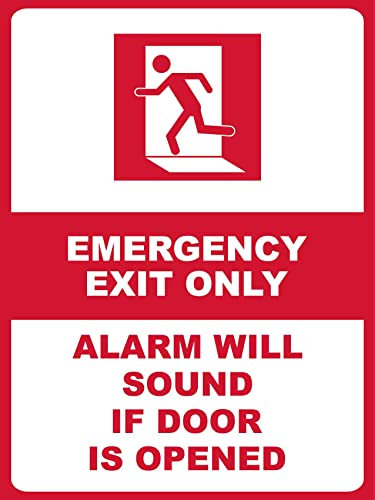 Señal De Advertencia, Solo Sonará La Alarma De Salida De Emergencia Letreros De Advertencia Personalizado Chapa De Metal Impermeable Cartel De Chapa Placa Metal para Oficina Interiores,20X30Cm
