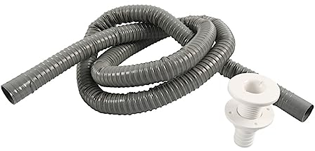 Ensemble décharge tuyau vidange tuyau pompe cale,4PCS Kit de rallonge tuyau vidange,Tuyau de pompe cale flexible avec 1 tuyau, 2 colliers de serrage, 1 transfert de liquide de piscine de coque
