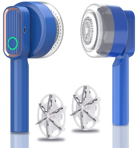 GBARAN Fusselentferner, Elektrischer Wackelentferner Stoffrasierer, USB-Aufladung, Flusenentferner, Pullover-Rasierer mit 2 Ersatzköpfen für Kleidungsstoffe