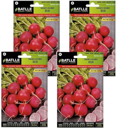 Semillas de rabanito redondo rojo Semillas Batlle PACK (4)