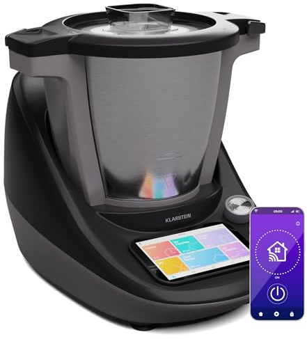 Klarstein Küchenmaschine, Knetmaschine mit 4,7L Schüssel, 1700W Profi-Küchenmaschine mit Fleischwolf, 4-in-1 Universal Küchenmaschine mit 10 Stufen, Teigmaschine mit App-Steuerung