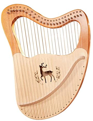 Leier-Set, Musik-Harfe, klein, 21 24 27 Saiten, Massivholz, Mahagoni, tragbares Instrument, Geschenk, Leier, Harfe für Anfänger