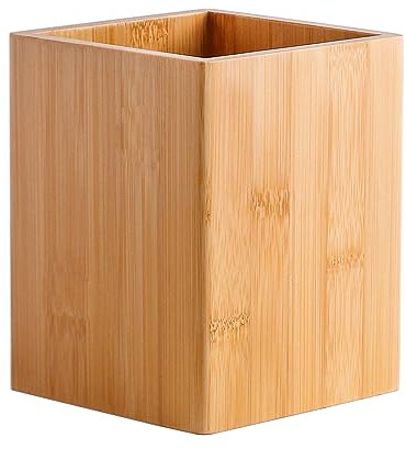 Joyramic Portautensili da cucina, grande porta utensili da cucina in legno di bambù (larghezza 13,5 cm x altezza 17,8 cm) moderno per banconi da cucina e fattoria (17,8 cm)