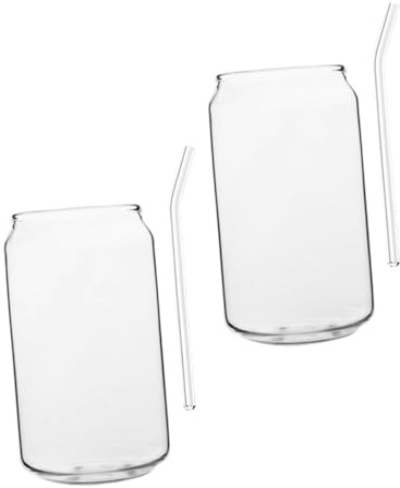 Alipis Verres Verre Résistants Chaleur Avec Pailles De Tasses à Boire Pour Eau Café Cocktail Et Jus