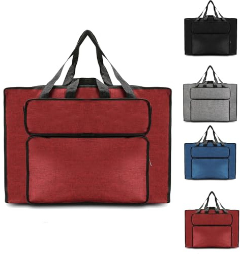 YushengTai Bolsa de Tabla de Dibujo A3 Impermeable Multifuncional para Transporte y Protección con Bolsillo Lateral para Utensilios de Arte (A3/Rojo)