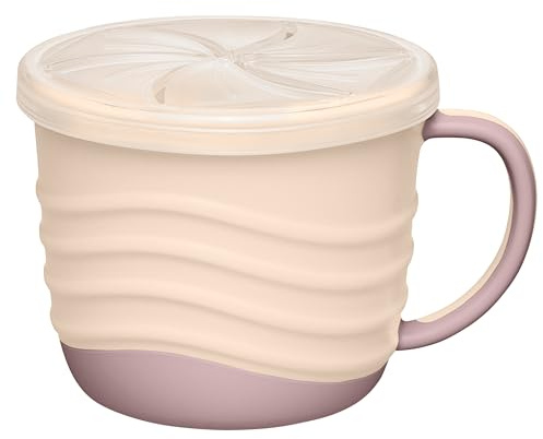 nip 2in1 Snackbox bruchfester Snackbecher & Trinkbecher für Babys 250ml | mit Deckel & Silikoneinsatz für Fingerfood & Snacks, Kindertasse ab 9 Monaten, geeignet für Spülmaschine und Mikrowelle, rosa