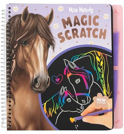 Depesche 13267 Miss Melody - Magic Scratch Book, livre à gratter avec des motifs de chevaux sympas à gratter, avec dégradé de couleurs