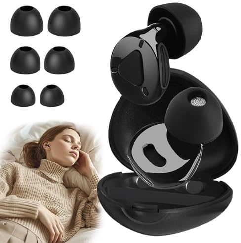 Ear Plugs for Sleep – 30dB Noise Cancelling Ear Plugs with 8 Tips in Four Sizes(XS/S/M/L) & Black Case – Reusable Hearing Earplugs in Flexible Silicone for Sleep, Travel, Study, Work