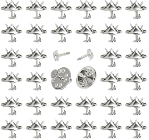 KQDRAVINE 60 Pairs Schmetterlingsverschluss Pin Rückseiten, Silber Anstecknadeln Pins Anstecker, Metall Pin Verschluss Locking Pin Backsfür DIY Kleidung Abzeichen Brosche (11 mm)
