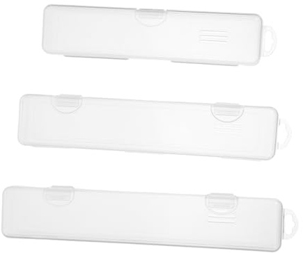STOBAZA 3 Pezzi Astuccio Portaposate Trasparente Compatto con Organizer in Plastica Resistente per Cucchiaio Forchetta e Coltello Custodia Utensili da Viaggio per Picnic Ufficio e Casa