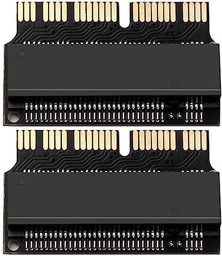 HAAMNING7 NGFF M.2 nVME SSD Scheda adattatore per Macbook, aggiornamento per macbook 2013-2017 Converti, M.2 PCI-e NVME SSD Sostituisci per Macbook SSD, 2 pezzi