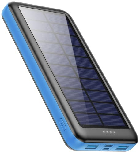 Feob Cargador Solar 26800mAh, Power Bank Solar [3 Entradas y 2 Salidas] Batería Externa Solar de Carga Rápida Cargador Movil Portatil con USB C Entrada para iPhone 17/16/15, Samsung, Tablets etc