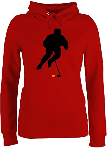 Pullover Damen Hoodie Frauen - Eishockey Spieler - M - Rot - Hockey Pulli Icehockey Geschenk Eishockey-Fanartikel Baby