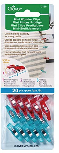 Clover Wunderklammern zum Quilten und Basteln (Mini, sortiert), 20 Stück