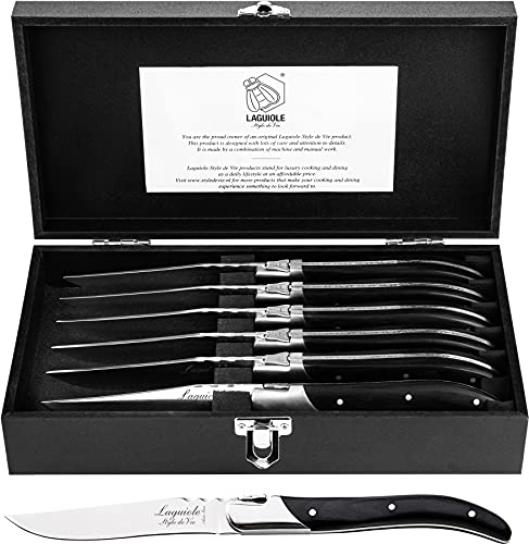 Laguiole Style de Vie Steakmesser Luxury Line, 6-teilig, Pakkaholz