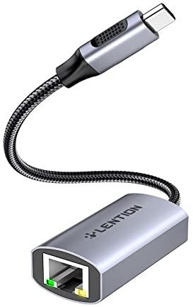 LENTION USB C to Ethernet Adapter, RJ45 to Type C Gigabit Network 1000M Wired LAN Converter Compatible 2025-2016 MacBook Pro, New iPad Pro/Mac Air/Surface, Chromebook, More(CU604, Space Gray)