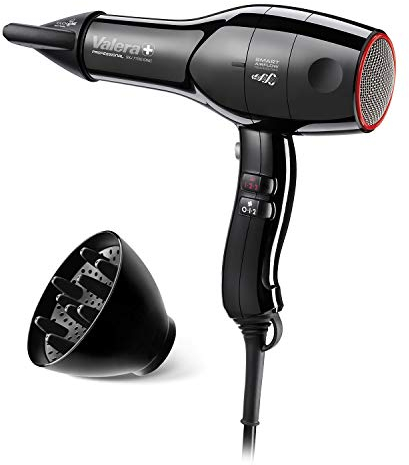 Valera, Swiss Silent Jet Light 7700, Secador de Pelo Profesional Ligero y Silencioso, con Potente Motor, 3 Niveles de Temperatura, Ionizador, Cable Flexible Antienredos, 2000 W, Negro