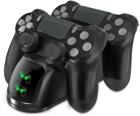 Dual Charging Station Compatible for Two PS4/PS4 Slim/PS4 Pro Controllers, Black