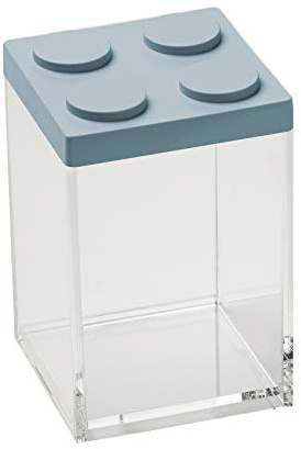 OMADA Contenitore Mattoncino per Alimenti da 1L con Coperchio Impilabile | Barattolo Rettangolare 10x10x H15,5 cm, Contenitore Trasparente, Ideale per Dispensa, Collezione Brickstore
