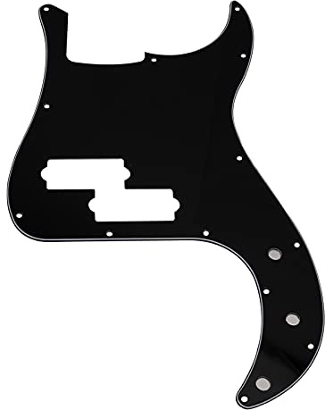 1Pcs Yootones 13 Hole P Bass Pickguard Guitar Scratch Plate Pick Guard Compatible with 4 String USA/Mexican Standard Precision Bass Part (3Ply Black)