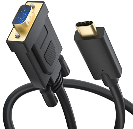 BolAAzuL USB C to VGA Cable 1M, Thunderbolt 3 Compatible | Thunderbolt 3 to VGA Cable, 3FT, Type C to VGA Adapter, M/M, for MacBook Pro, Galaxy S9/S8, Dell XPS, Pixelbook