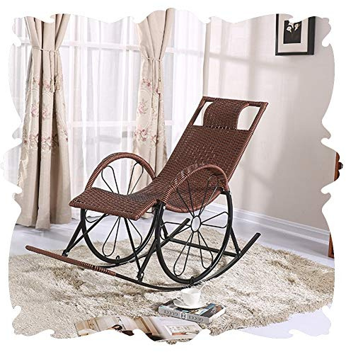 Outdoor Garden Recliner PE Wicker Lounge Chair Sun Loungers Wheel Design Armchairs Anti-UV for Backyard Balcony,10 Style (Color : I)
