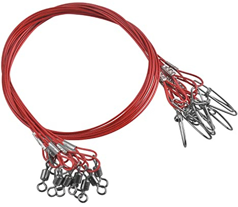 Robuste Angelschnurvorfächer, 10 Stück 68 kg Edelstahl-Angelschnurvorfächer mit Drehgelenken, Druckknöpfen, Angelspuren, Leader Rigging