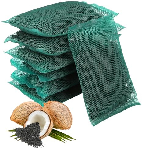 Aquarium Purification Activated Carbon, Multifunctional Activated Carbon, Efficient Activated Carbon, Aquarium Water Purification Activated Carbon Pellets with Fine Mesh Bag(7 Net Bags)
