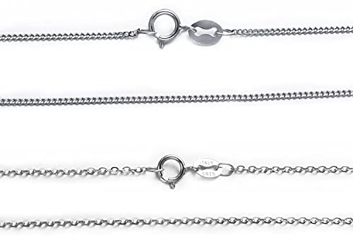 Aleasha 925 Sterlingsilber Panzerkette Damen Silber Kette Set Silber Halskette 2 stück Längen 45cm